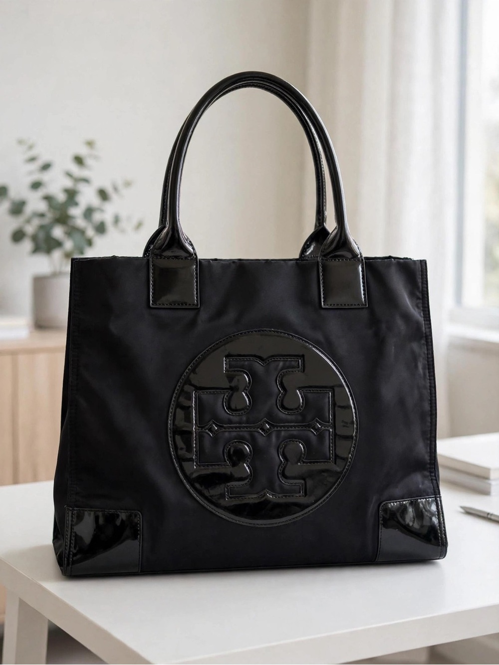 Tory Burch Nylon Ella Tote Bag in Black